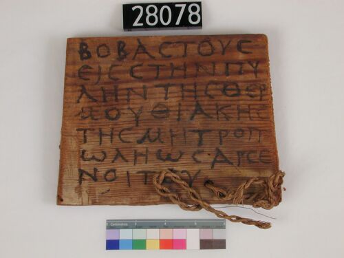 Wooden mummy label, UC 28078