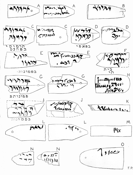 Aramaic inscriptions found at Memphis, palace of Apries